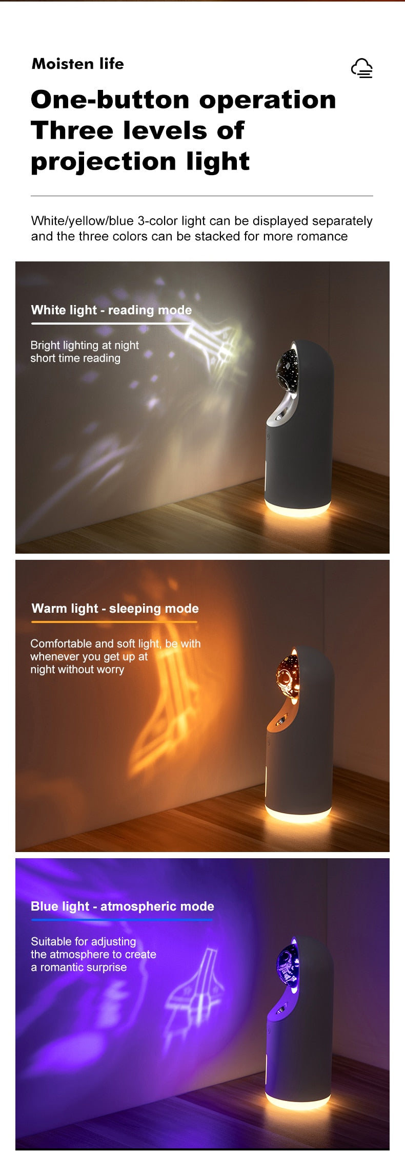 300ml Projector Wireless Air Humidifier