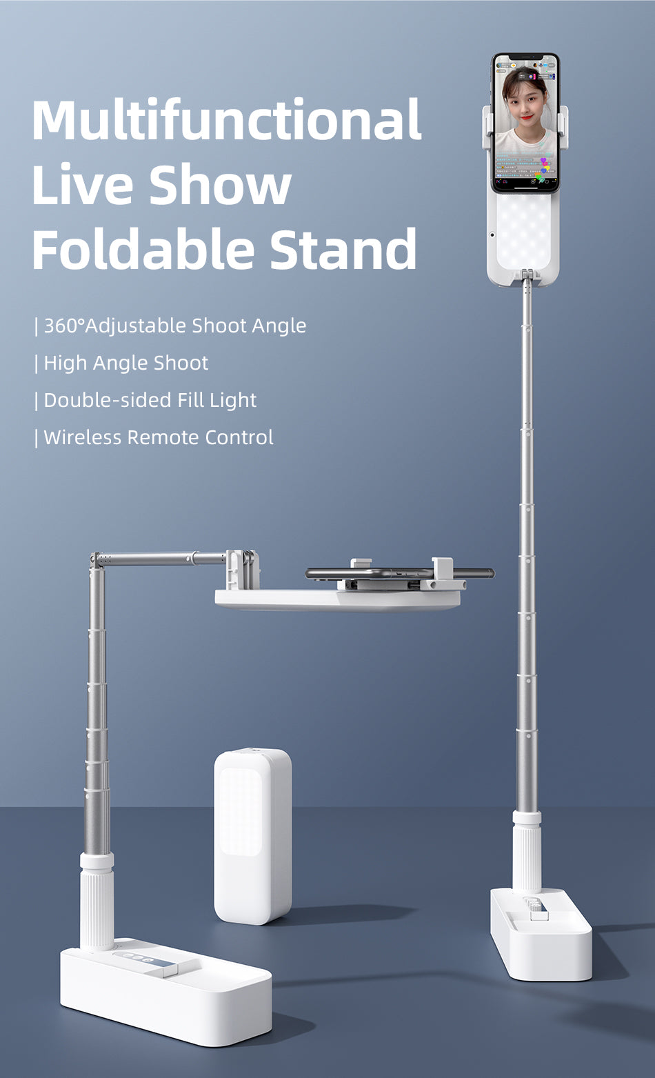 Portable Smartphone Broadcast Stand